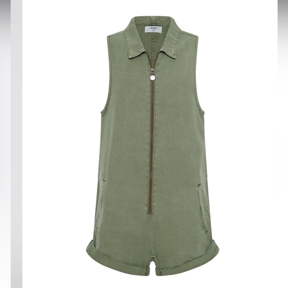 One Teaspoon | Khaki Mini Braxton Overalls - Picture 6 of 10
